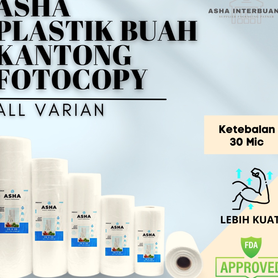 

Diskon ASHA Plastik Buah Kantong Plastik Fotocopy HD Roll Plastik Sayur Kantong buah Harga Murah