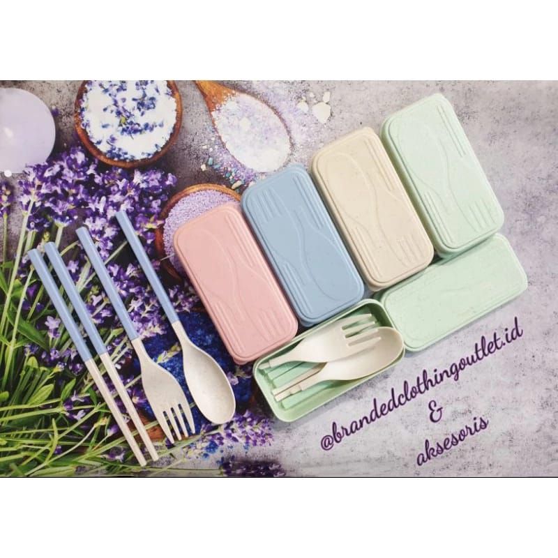 GO GREEN BOX PORTABLE SET 4IN1 BOX SENDOK GARPU SUMPIT JERAMI GANDUM | SENDOK LIPAT | SET PERALATAN 