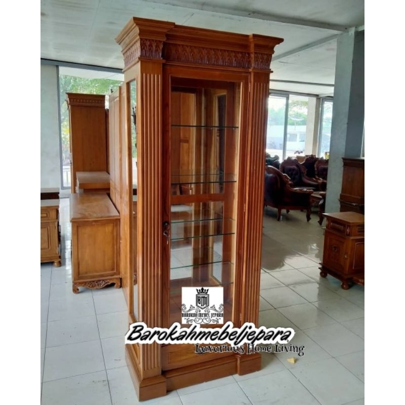 Lemari kaca penyimpanan serbaguna satu pintu terbaru , lemari kaca 1pintu terbaru , Lemari Pajangan 