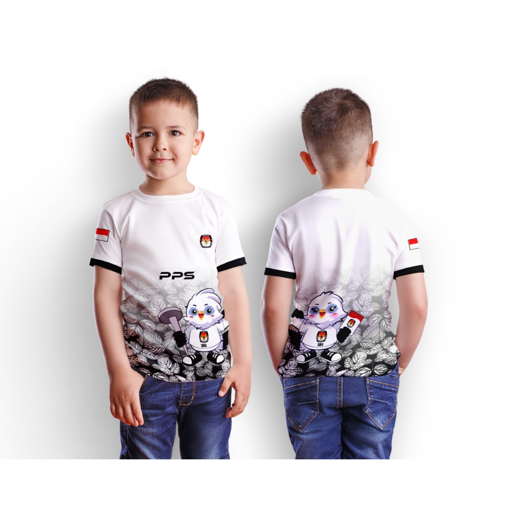 Kaos Baju Anak PPS PEMILU 2024 KPU Custom Fullprint Cowok Sublime 15