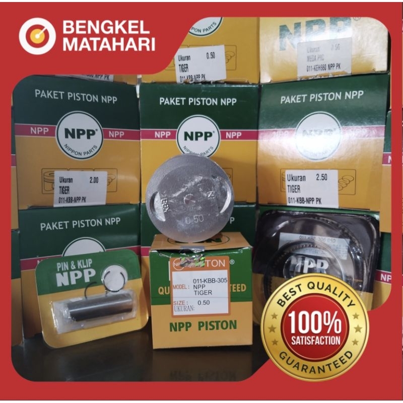 PISTON KIT SEHER (KBB) TIGER OVERSIZE STD, 50, 100, 150, 200, 250, 300 NPP