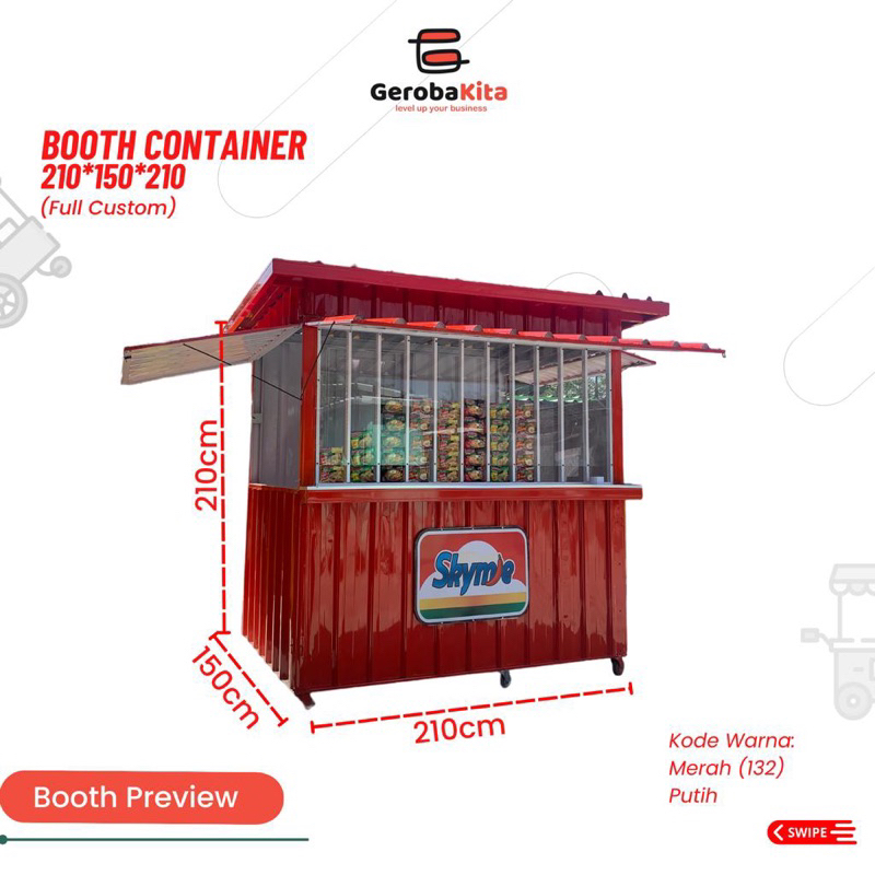 Booth Container Warmindo 200x150x200