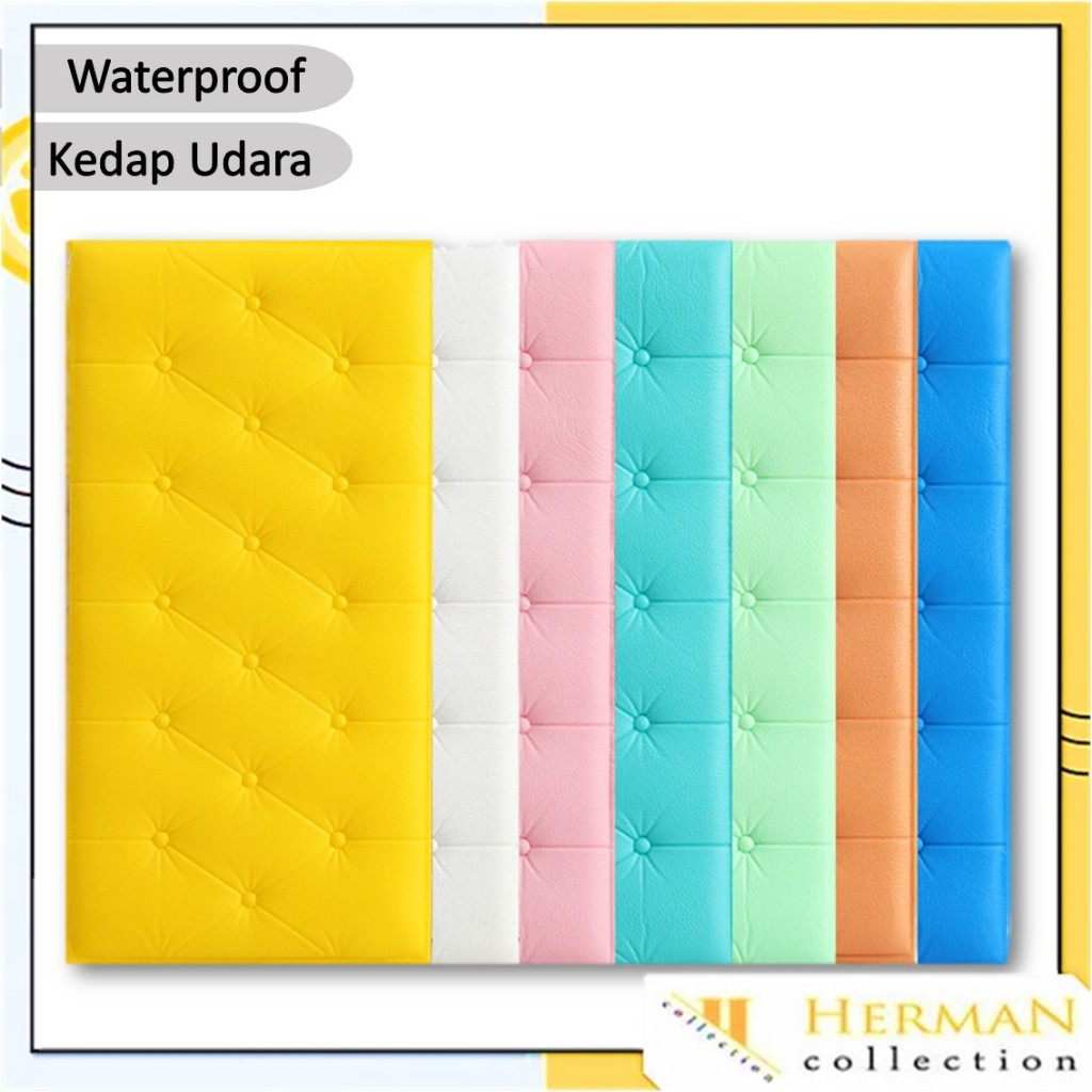 HC Wallpaper Dinding 3D Foam Ukuran 60CM x 30CM Wall Border Sticker Dinding Tebal 3MM 6MM Stiker Din