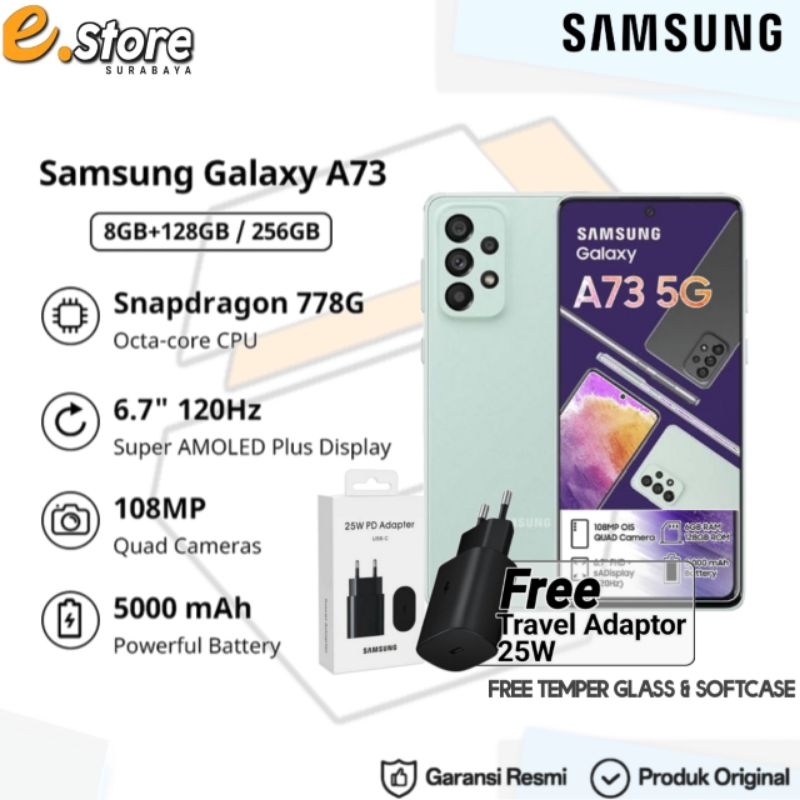 SAMSUNG GALAXY A73 5G {8GB/256GB} GARANSI RESMI SAMSUNG SEIN
