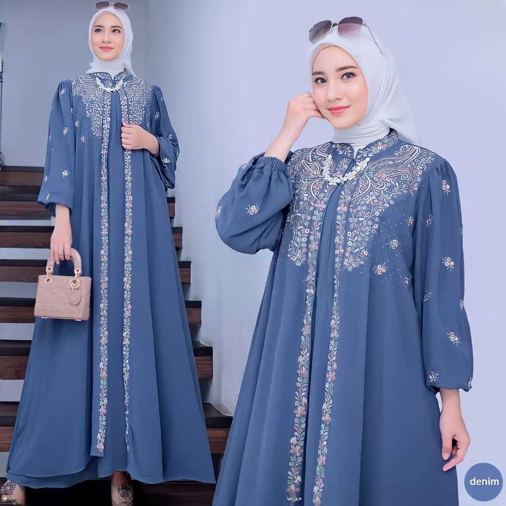 Gamis Wanita Terbaru 2026 Dres Terpisah Dewasa Jumbo Viral Syari Gaun Lebaran Pakaian Remaja Cewek M