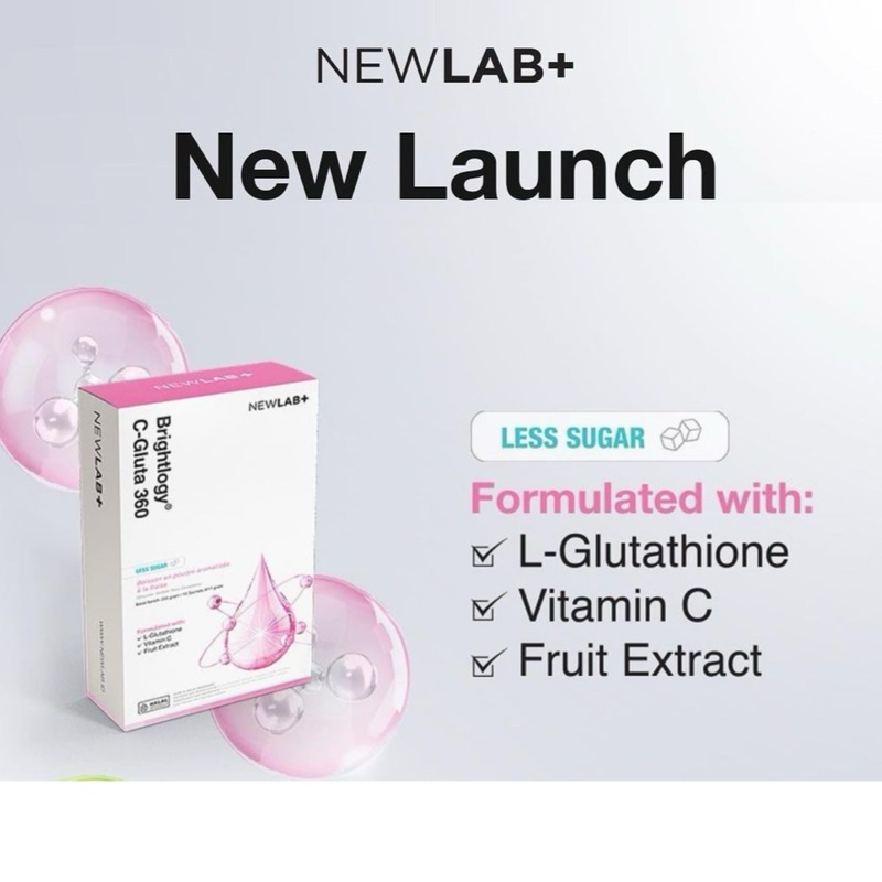 NewLab C-Gluta 360 drink (15 sachet) brightlogy c gluta L-Glutathione dan tinggi vitamin C minuman pencerah kulit Newlab NEWLAB+ newlab newlab+