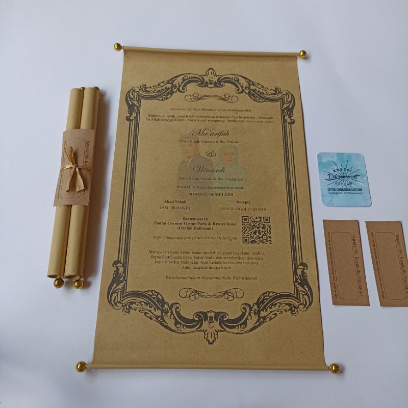 Undangan gulung unik / vintage / custom / foto