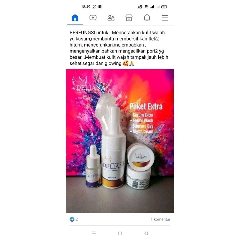Paket Skincare flek extra 4 in 1, perawatan flek wajah BPOM by Deliana skincare