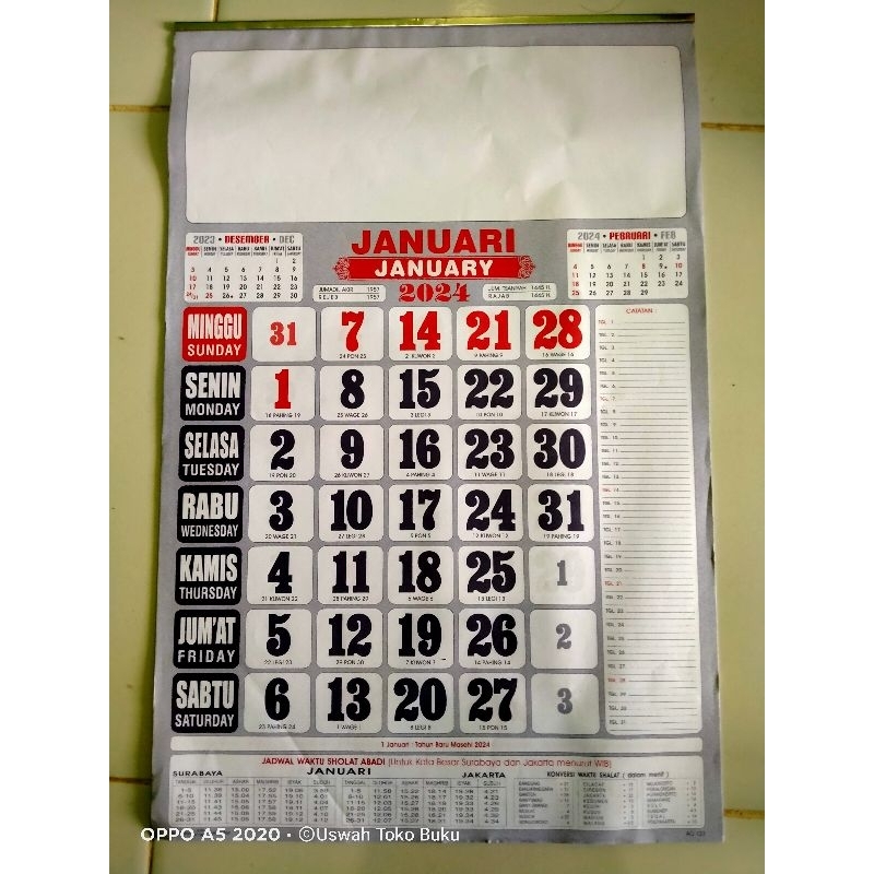 

Kalender kerja tahun 2024
