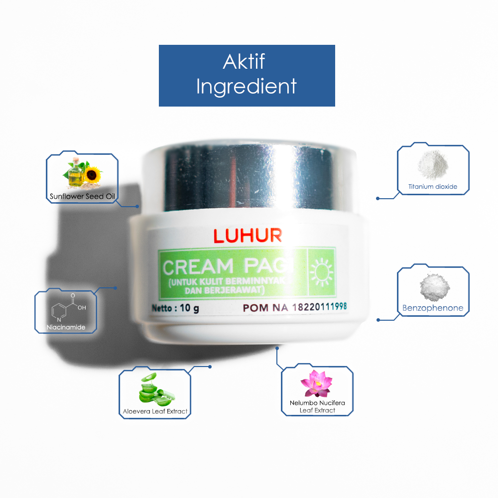 Cream Pagi Berjerawat Luhur Reguler DAY CREAM ACNE BPOM Pencerah Kulit Wajah Berminyak Berjerawat Pa