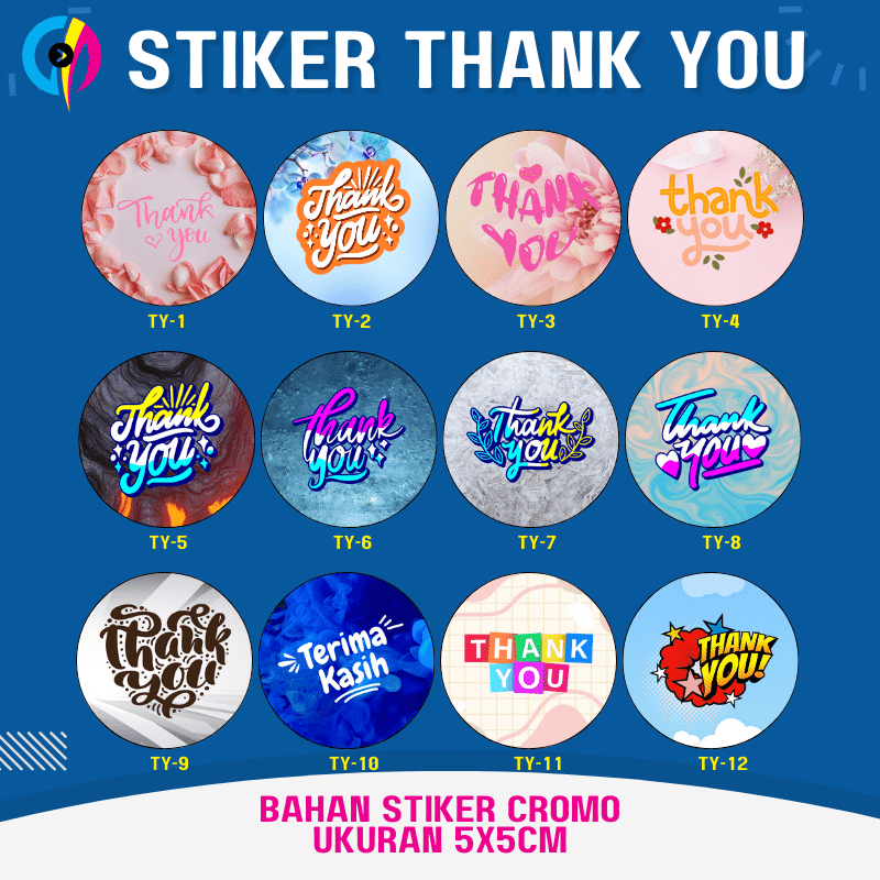 [CROMO] STIKER THANK YOU - Stiker Terimakasih Ukuran 5x5cm