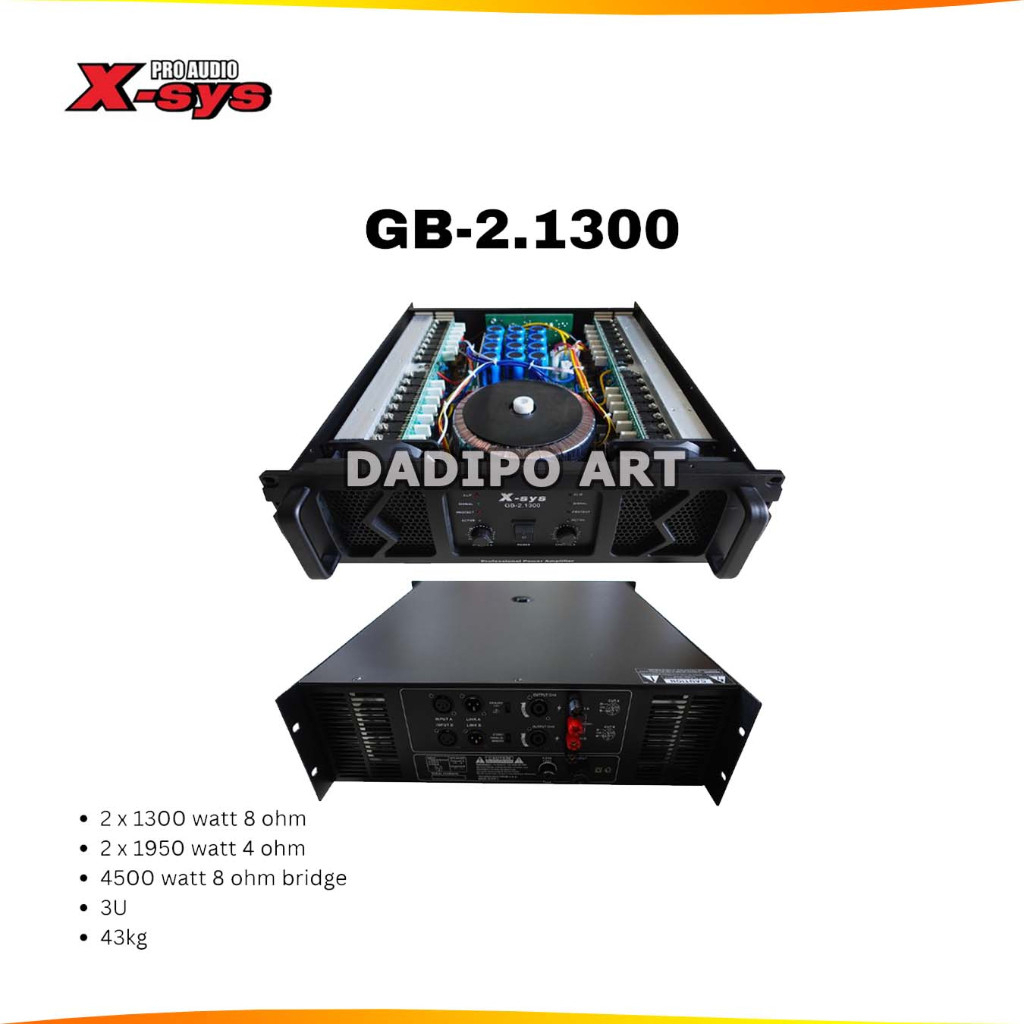 X-Sys Power Amplifier GB2-1300 GB 2-1300 GB 2 1300 2 Channel Original