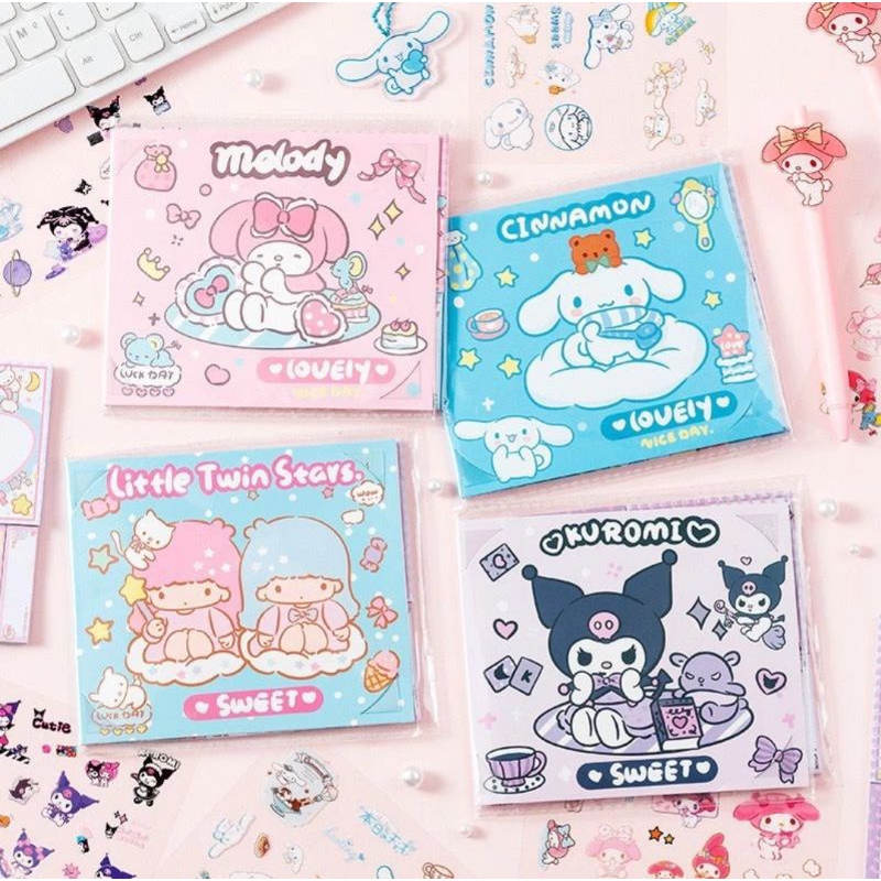 

STICKY NOTE STIKER SANRIO KUROMI MELODY CUTE NOTES KERTAS LUCU IMUT KADO KOLEKSI ANAK