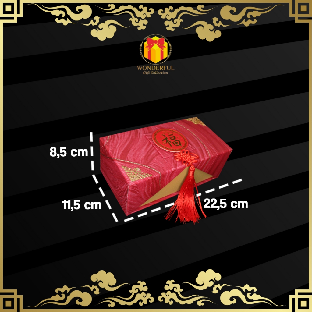 

Hardbox Imlek Magnet/Kotak Imlek Model Piramid Wallpaper MERAH Premium 22X11X8 WGC-c15