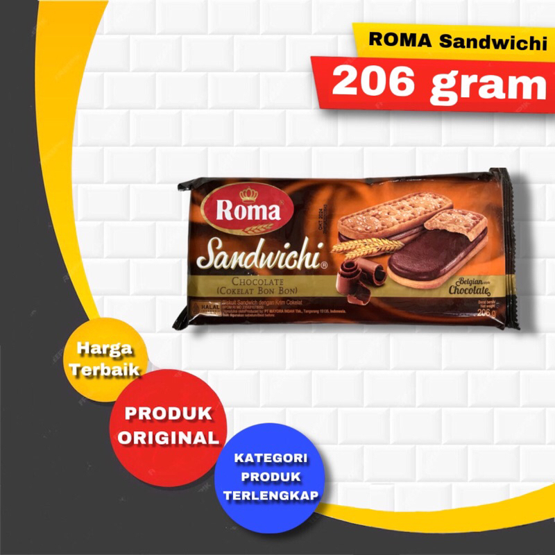 

Roma Sandwichi Chocolate Snack Cemilan Wafer Biskuit Coklat