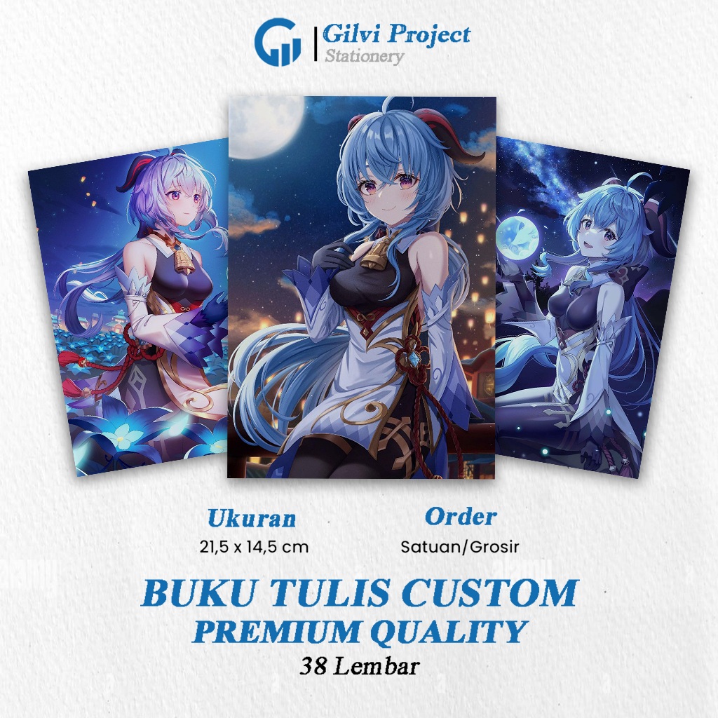 

Buku Tulis Ganyu Genshin Impact / Buku Tulis Sekolah / Buku Tulis Catatan Notes Agenda Planner Jurnal Notebook Anime