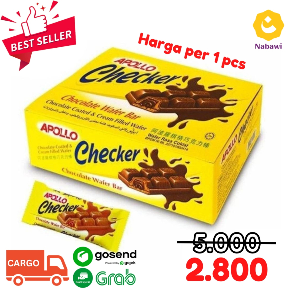 

Apollo Checkers Chocolate Wafer Bar 1 Pcs Wafer Lapis Coklat dan Krim Oleh Oleh Malaysia