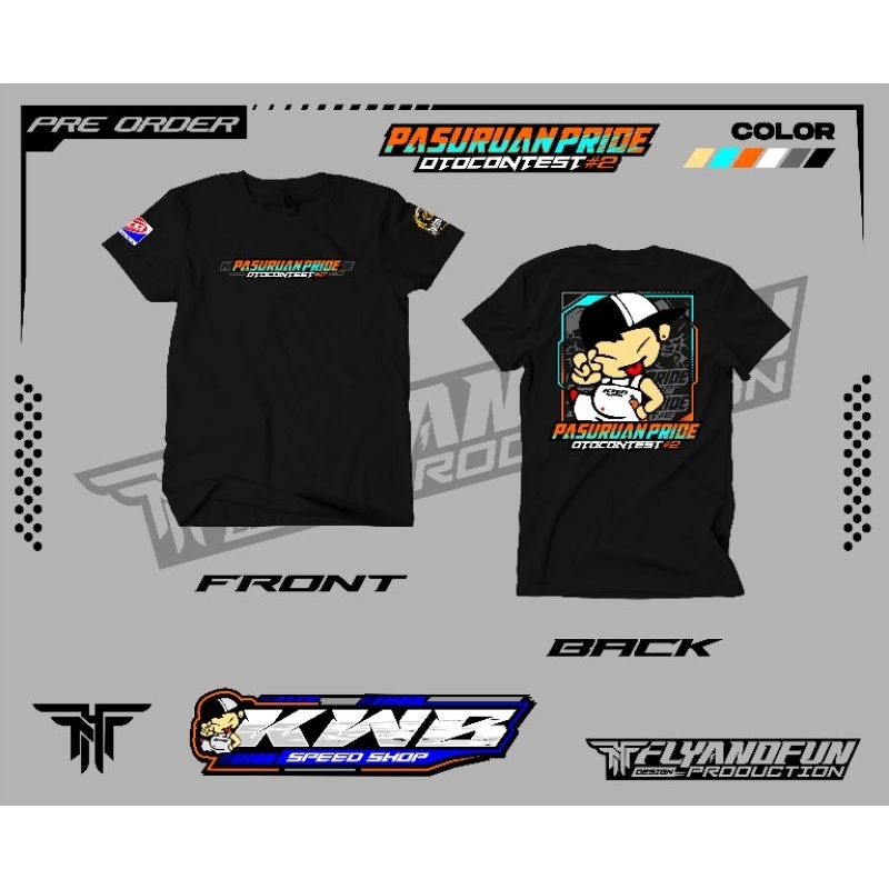 Tshirt baju kaos original Pasuruan Pride Otocontest #2 Ready hitam dan putih Size ukuran M L XL XXL 