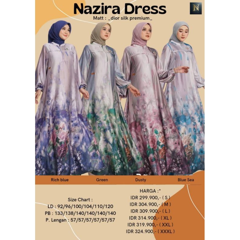NAZIRA DRESS Gamis Mewah Busui by Nadheera Luxury