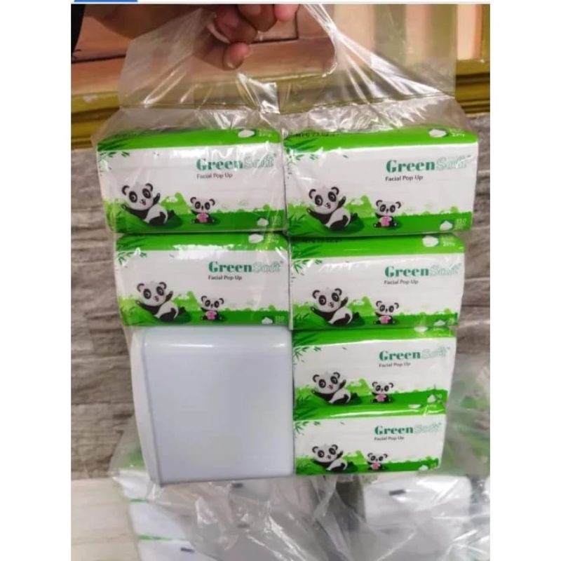 Tissue green soft panda