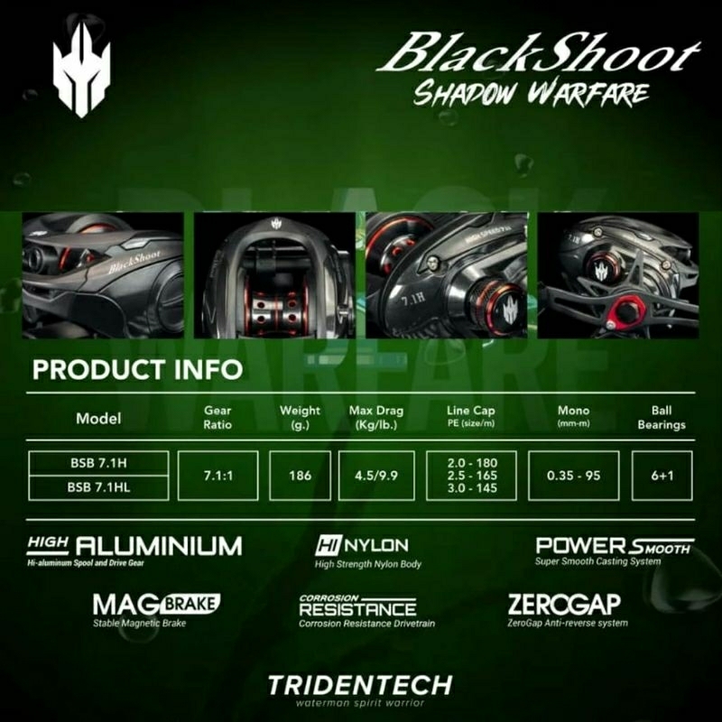 reel pancing bc Tridentech black shot