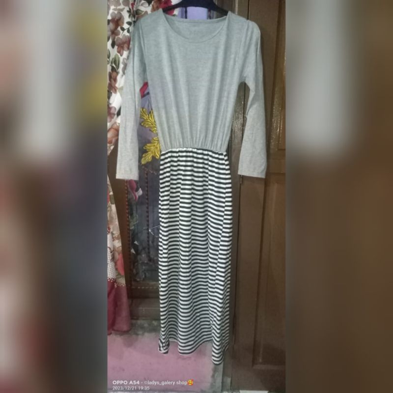 gamis salur pinggang karet