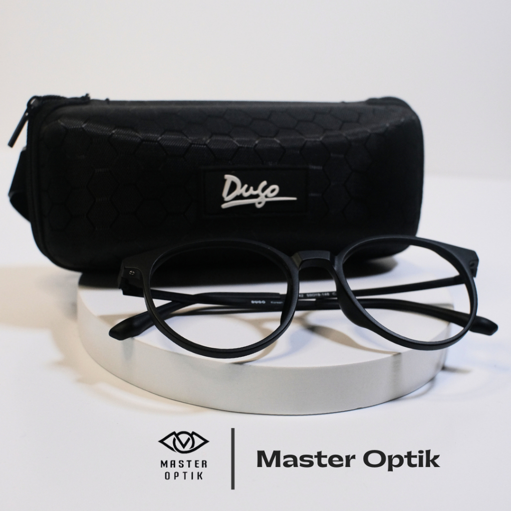 frame kacamata bulat pria wanita 6042 hitam - blueray photocromic