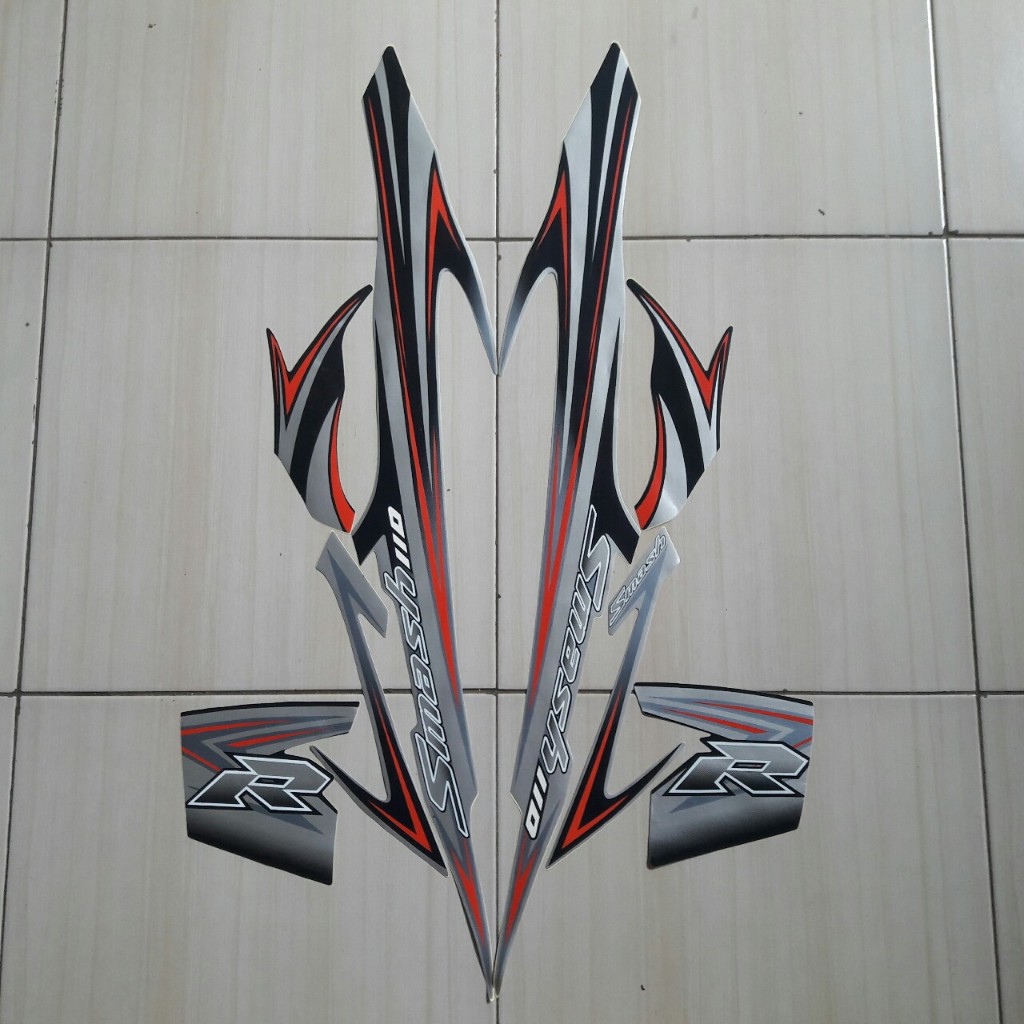 stiker striping motor smash 110r 2008 silver