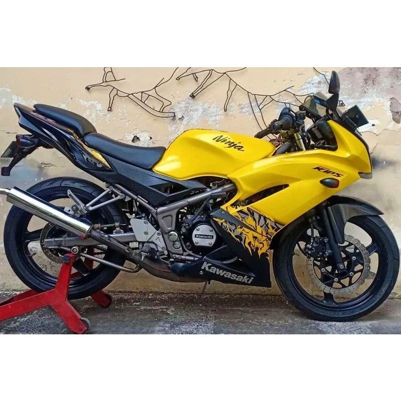 Striping lis sticker standar ORI Kawasaki ninja rr 2013 kuning stiker ninja RR kuning 2013