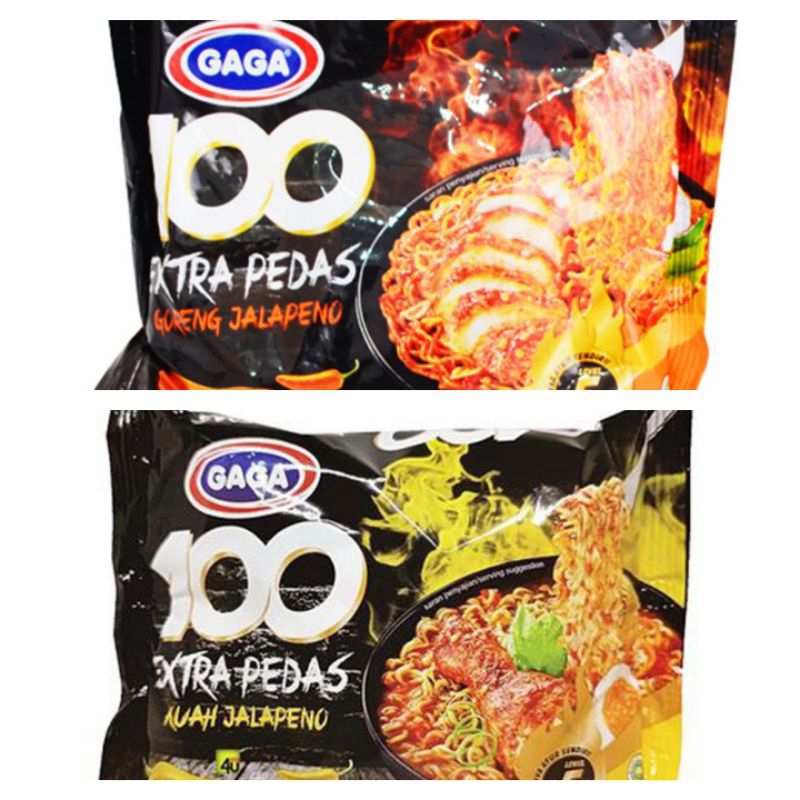 

Gaga mie instant 100 kuah goreng jalapeno extra pedas