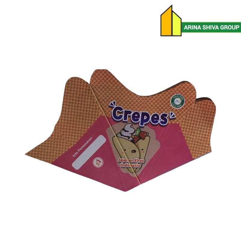 

300 LEMBAR KEMASAN CREPES LIPAT JUMBO PAPER CRAFT KARTON SUPER QUALITY | KERTAS LEKER KREPES CRISPY HIGH QUALITY | BOX LEKKER WAFFLE CROFFLE MURAH PRODUK TERBARU | CENTRAL JAYA ABADI | 708