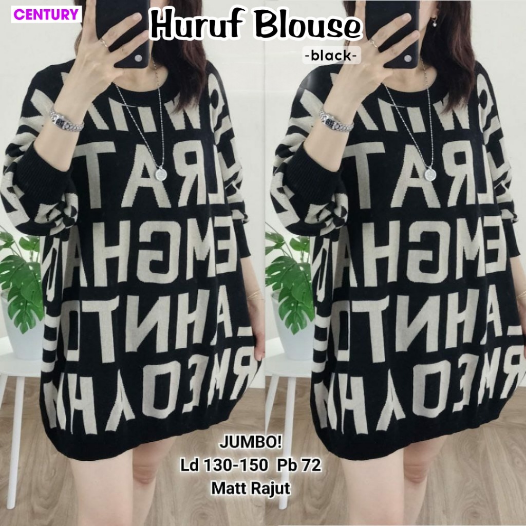 BLOUSE RAJUT WANITA KOREAN STYLE OVERSIZE IMPORT PREMIUM BAJU ATASAN WANITA BLOUSE JUMBO LD 130 ATAS