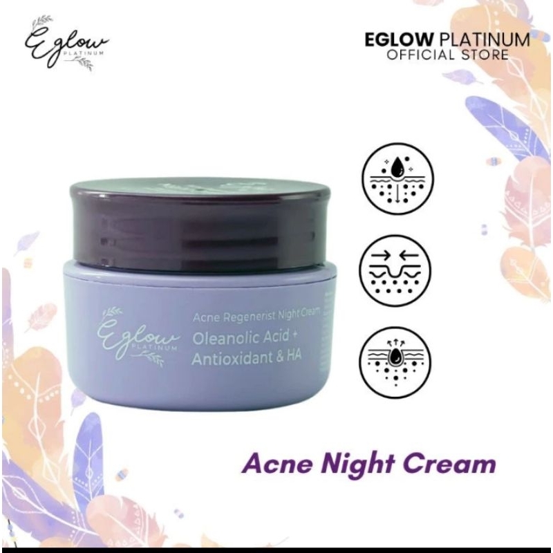 Night Cream Acne Eglow Platinum Ecer