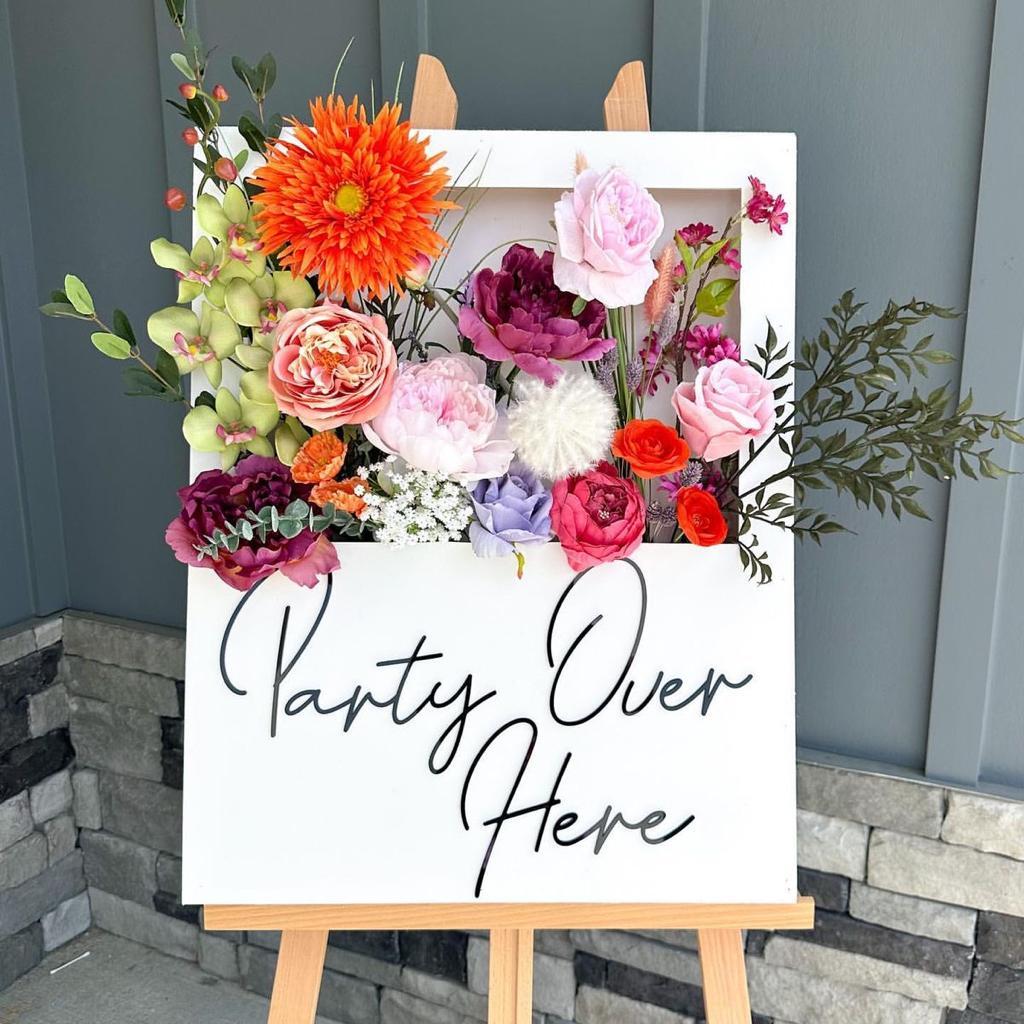 flower box sign akrilik wedding sign / welcome sign / akrilik sign / papan ucapan / dekorasi lamaran