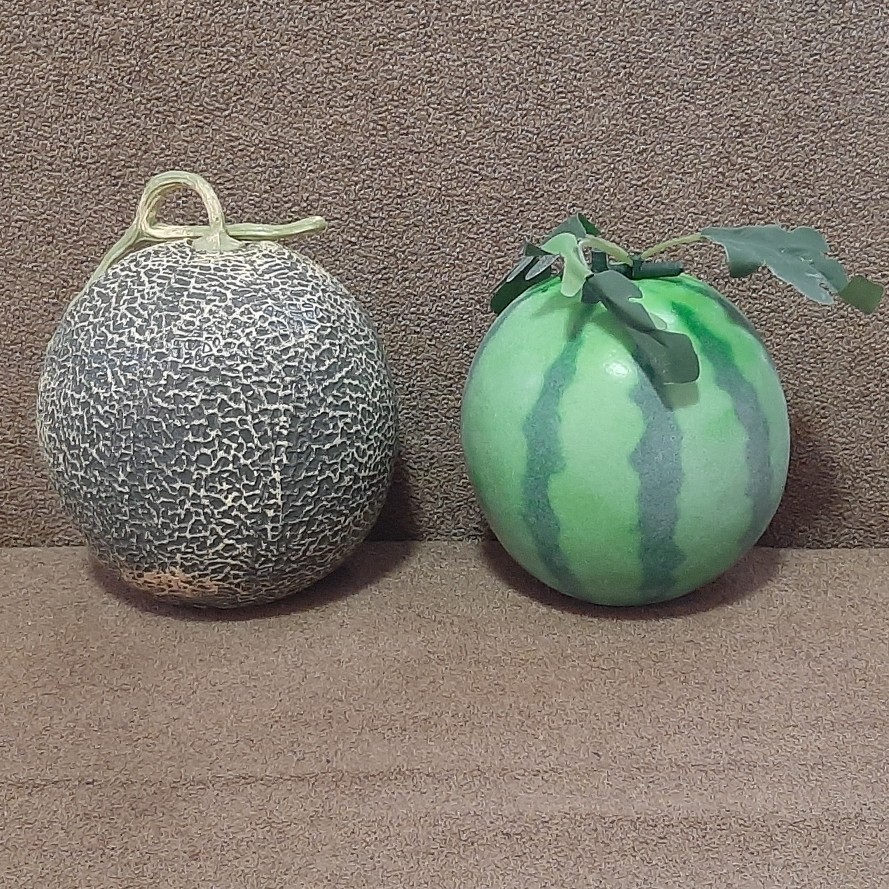 Buah melon hias replika melon watermelon artifisial buah hias buah pajangan dummy melon