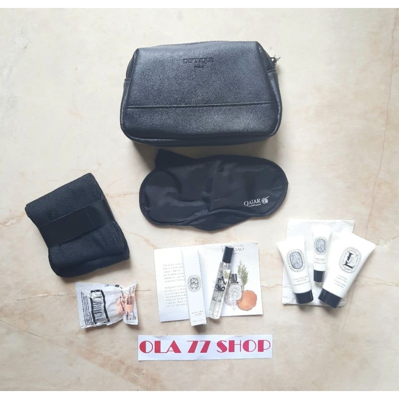 Tas Amenity Pesawat Terbang Diptyque Qatar Airlines Kosmetik Tool Kit