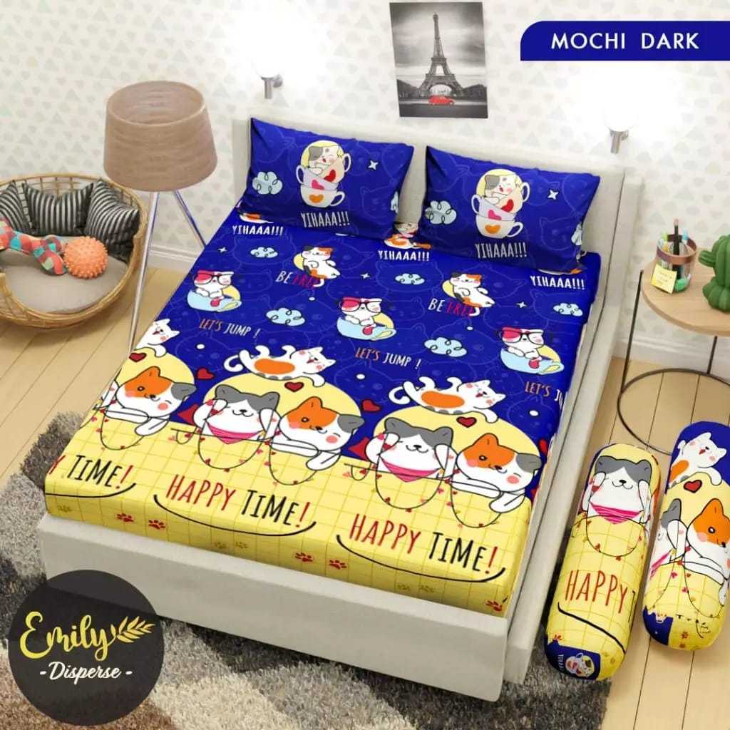 SPREI MOTIF MOCHI SI KUCING LUCU