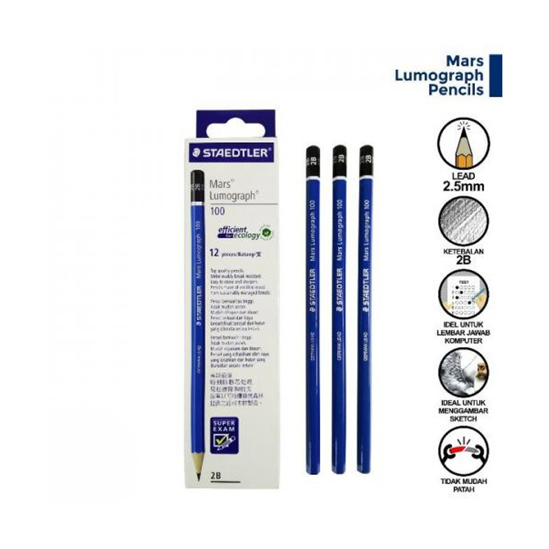 

Staedtler Pensil Mars Lumograph 100 2B Berkualitas Murah