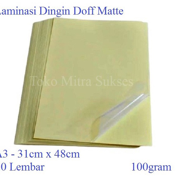 

Laminasi Dingin Doff Matte A3 anj