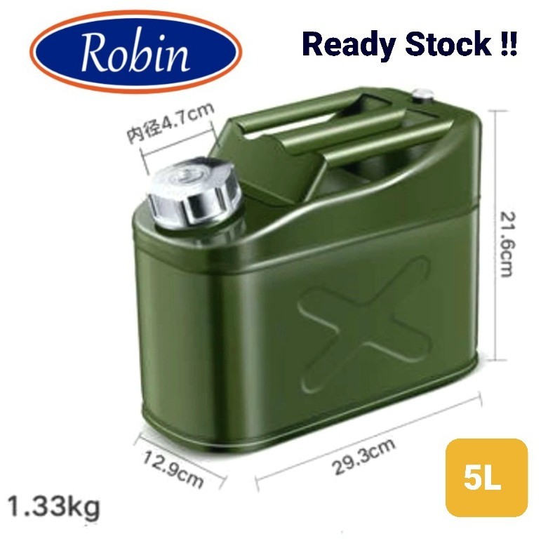jerigen 5liter jerry can 5l besi tempat cadangan b bm solar bensin