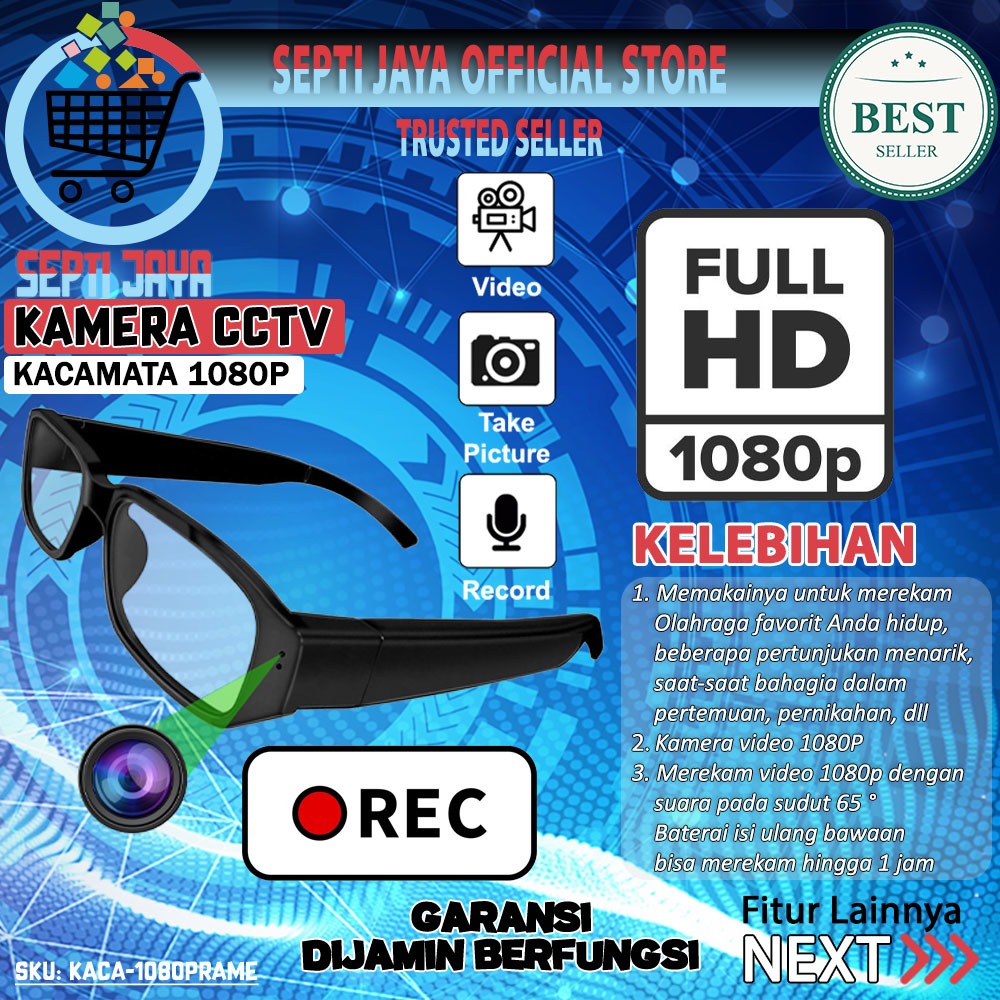 Smart Glasses Eyewear Kamera  Kacamata Frame Bening Pria camera  Kaca Mata Hidden Spycam Spy Kamera 