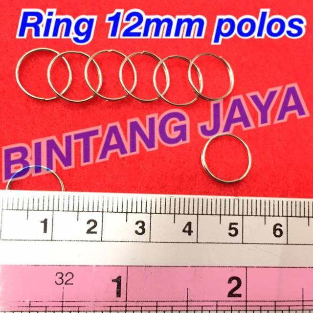 Ring O Ring Bulat Ring Medali Ring Aksesoris Ring Bulat Nickel 12mm x 12mm Silver Per Gross 144pcs