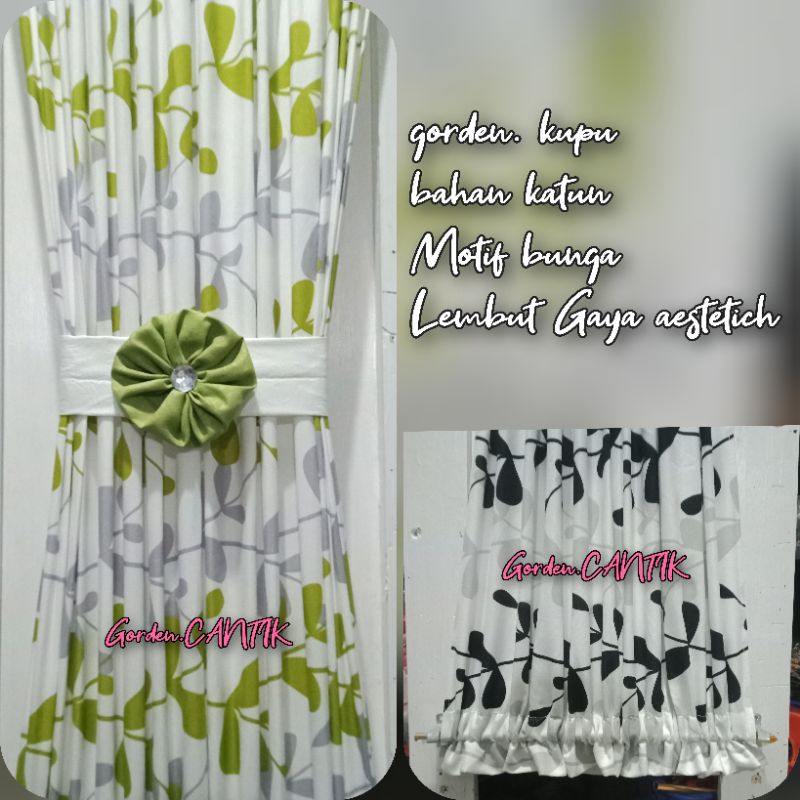 Gorden jendela kecil minimalis motif bunga terbaru. gorden kupu pita untuk jendela