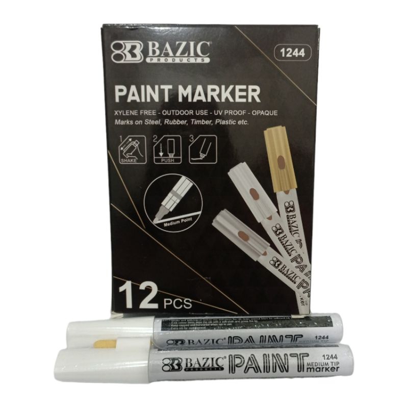 

Spidol permanen putih Bazic 1244 / Paint marker Bazic SATUAN