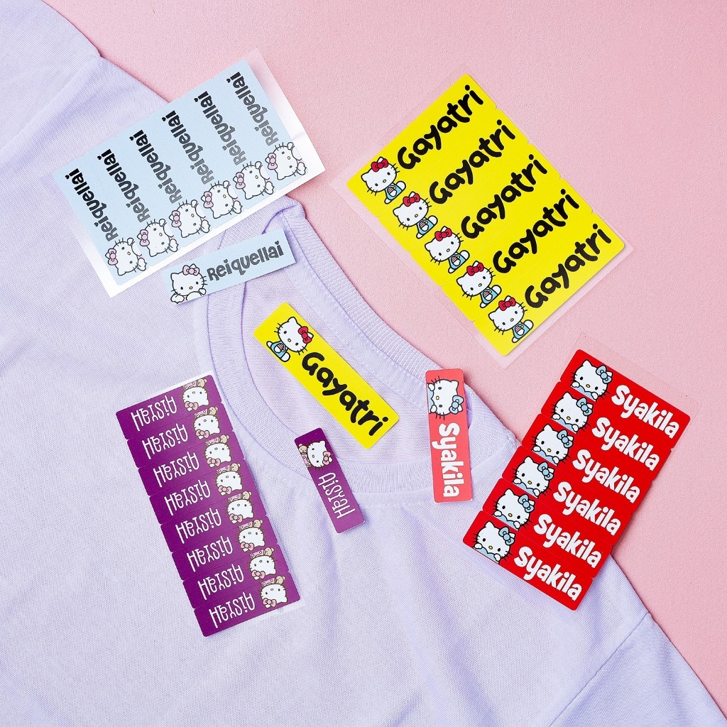 Label Nama Sticker nama Waterproof Baju Hello Kitty
