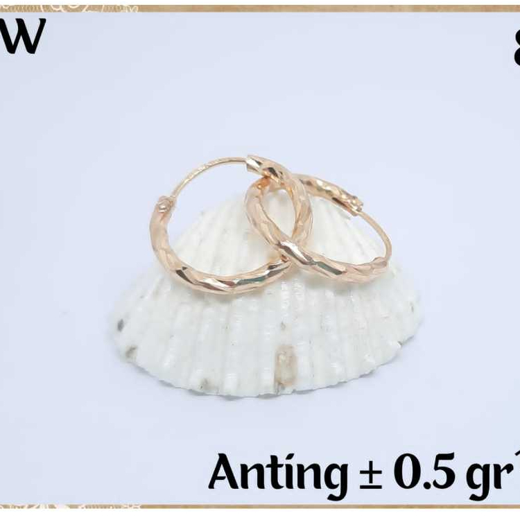 Limyvi Anting Emas Muda Bentuk Elegant 375 8k ASLI