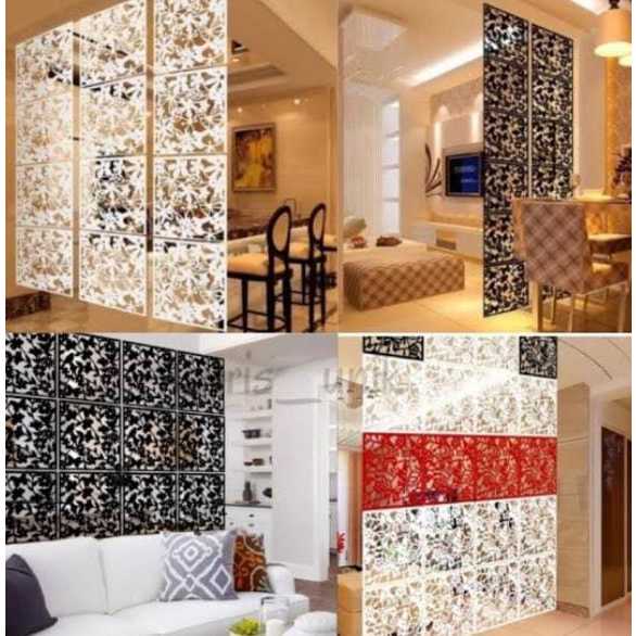 Penyekat Ruangan Vintage 3D PVC Partisi Hiasan Dinding Dekorasi Penyekat Ruangan Tirai Gantung