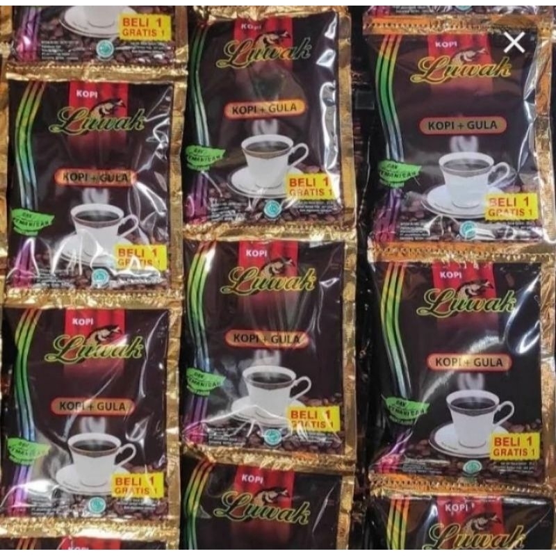 

Luwak Hitam Kopi dan Gula 1 Renceng 18 Sachet