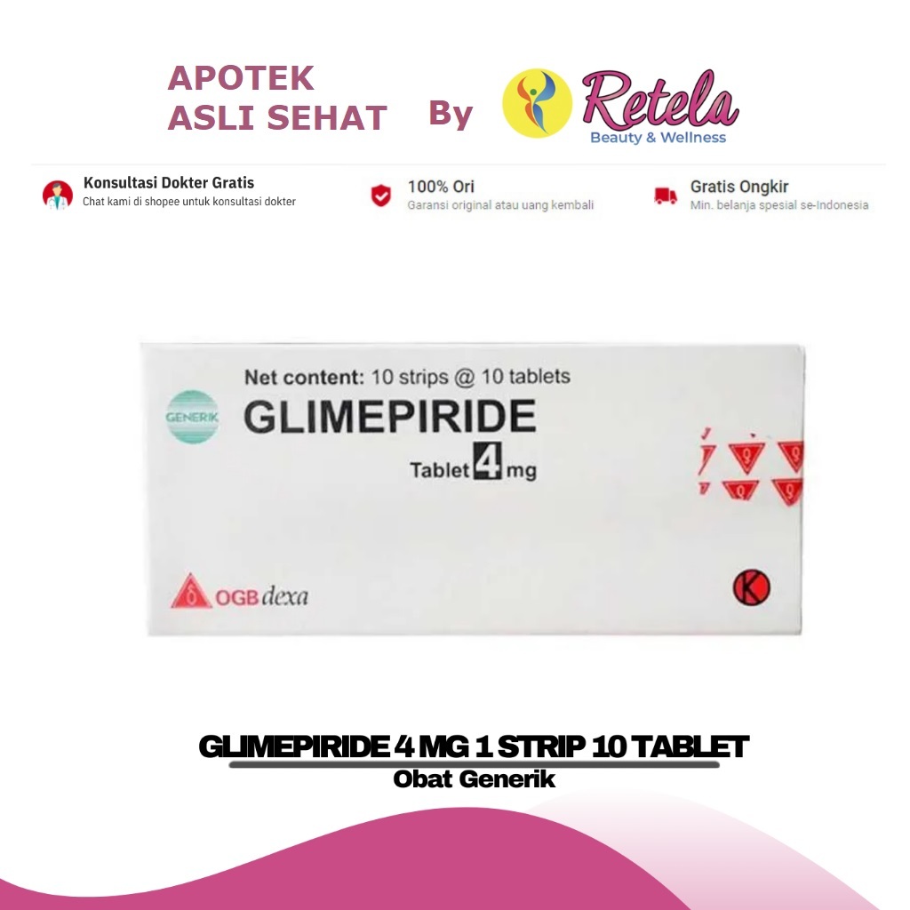 GLIMEPIRIDE 4 MG BOX 100 TABLET OGB DEXA