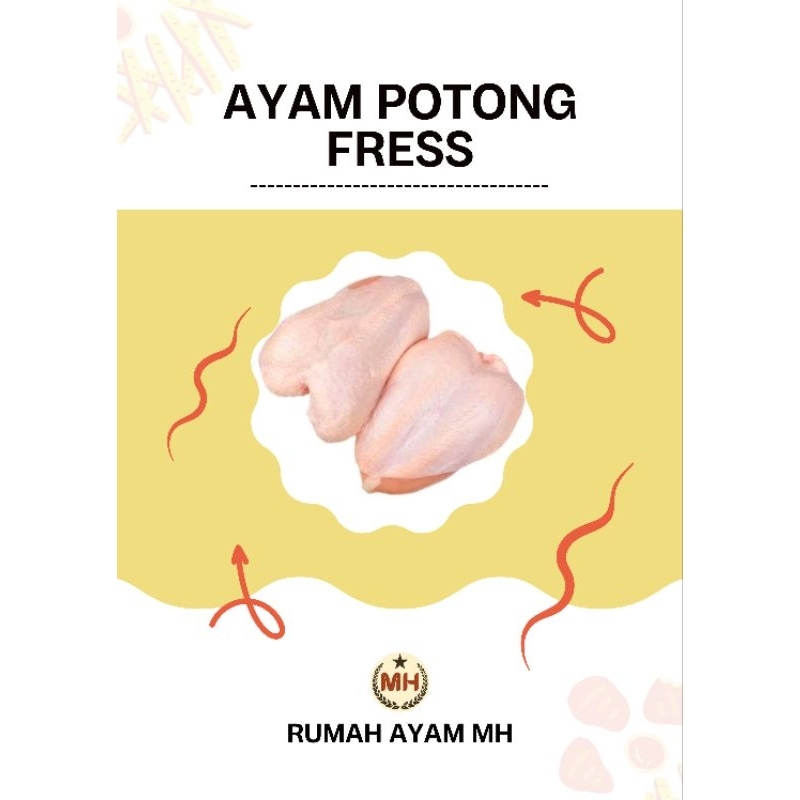

Ayam potong Fress paket dada UK. 1 kg